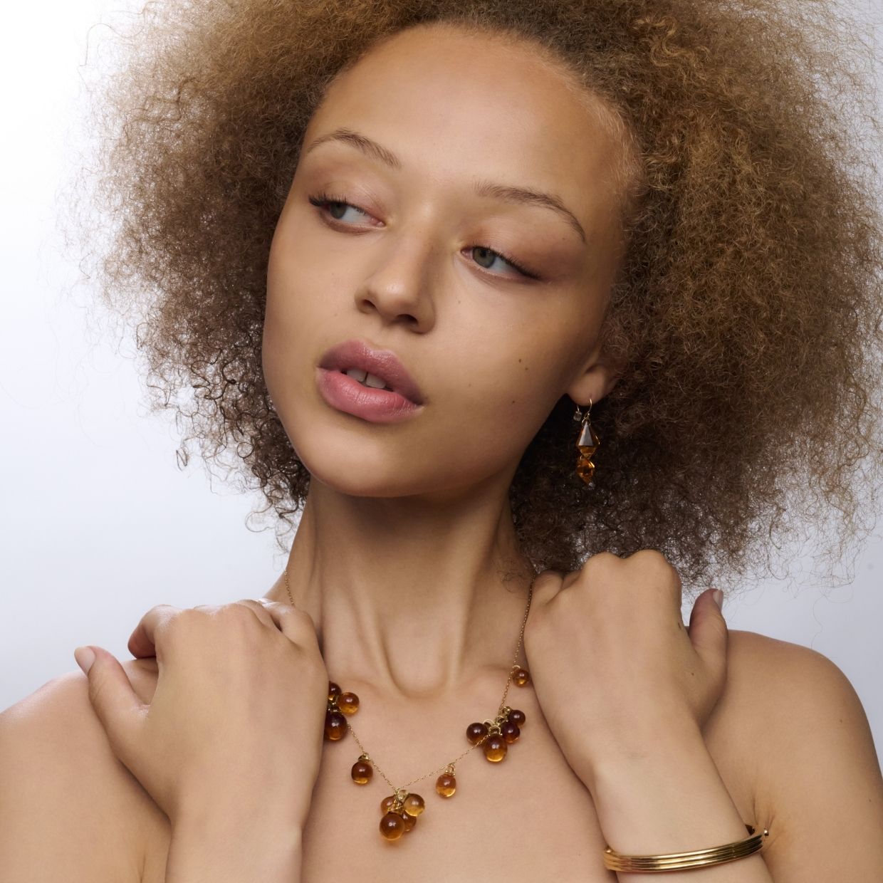 Citrine Double Faceted Drop Earrings