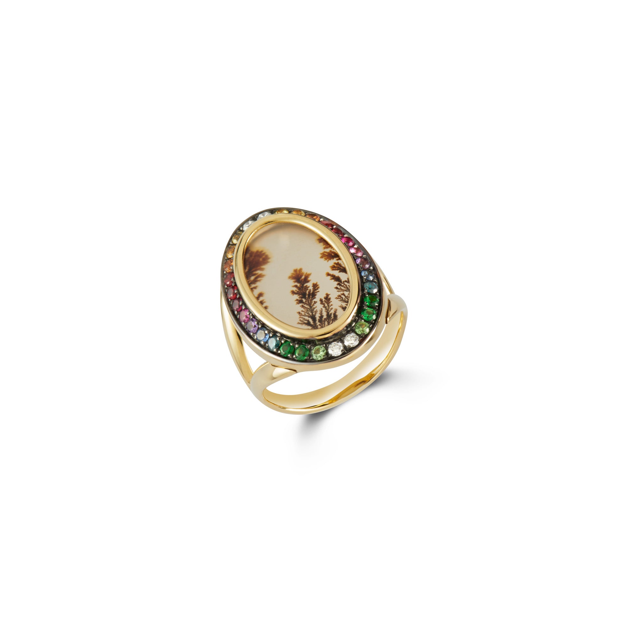 Rainbow Oval Thalia Dryada Ring
