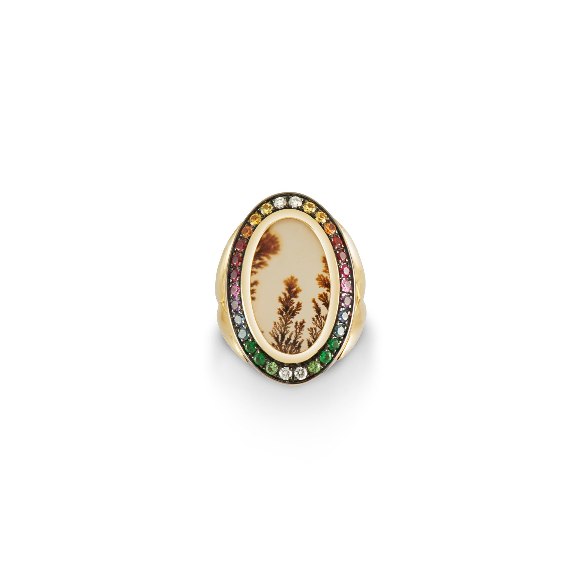 Rainbow Oval Thalia Dryada Ring