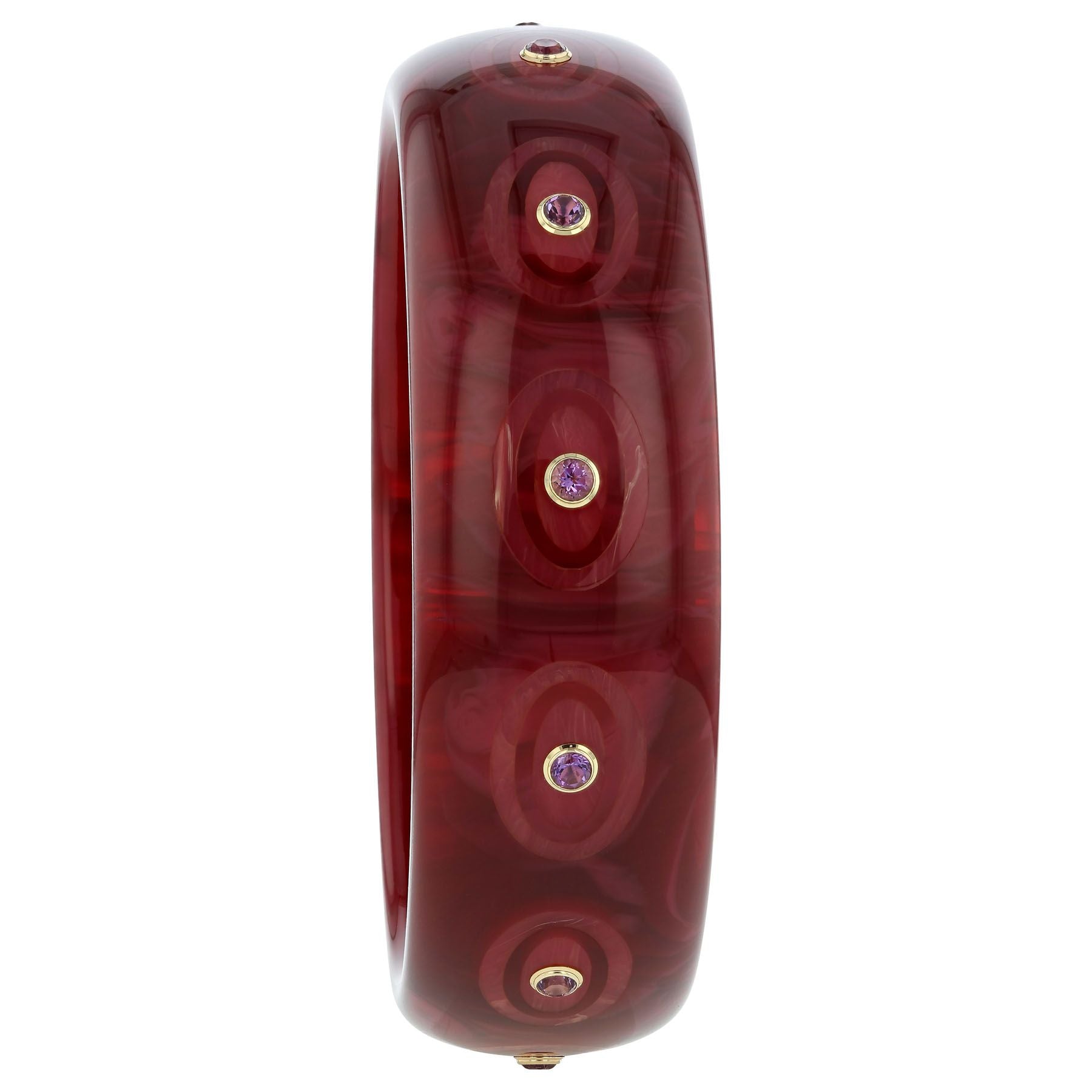 Dark Red Slim Bakelite Bangle - MUSE Shop