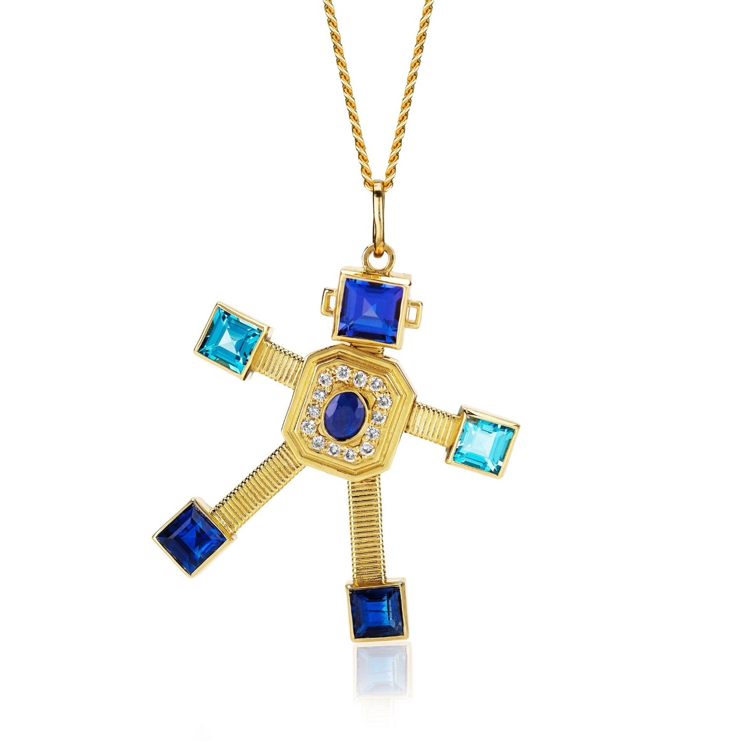 Denim Stack Robot Pendant - MUSE Shop