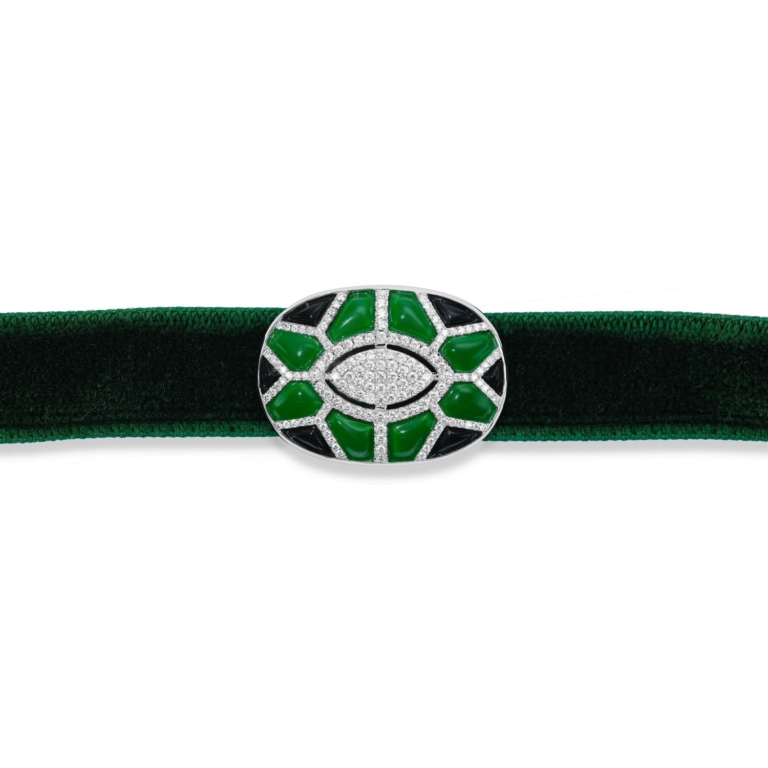 Diamond and Ceramic Velvet Choker - MUSE Shop