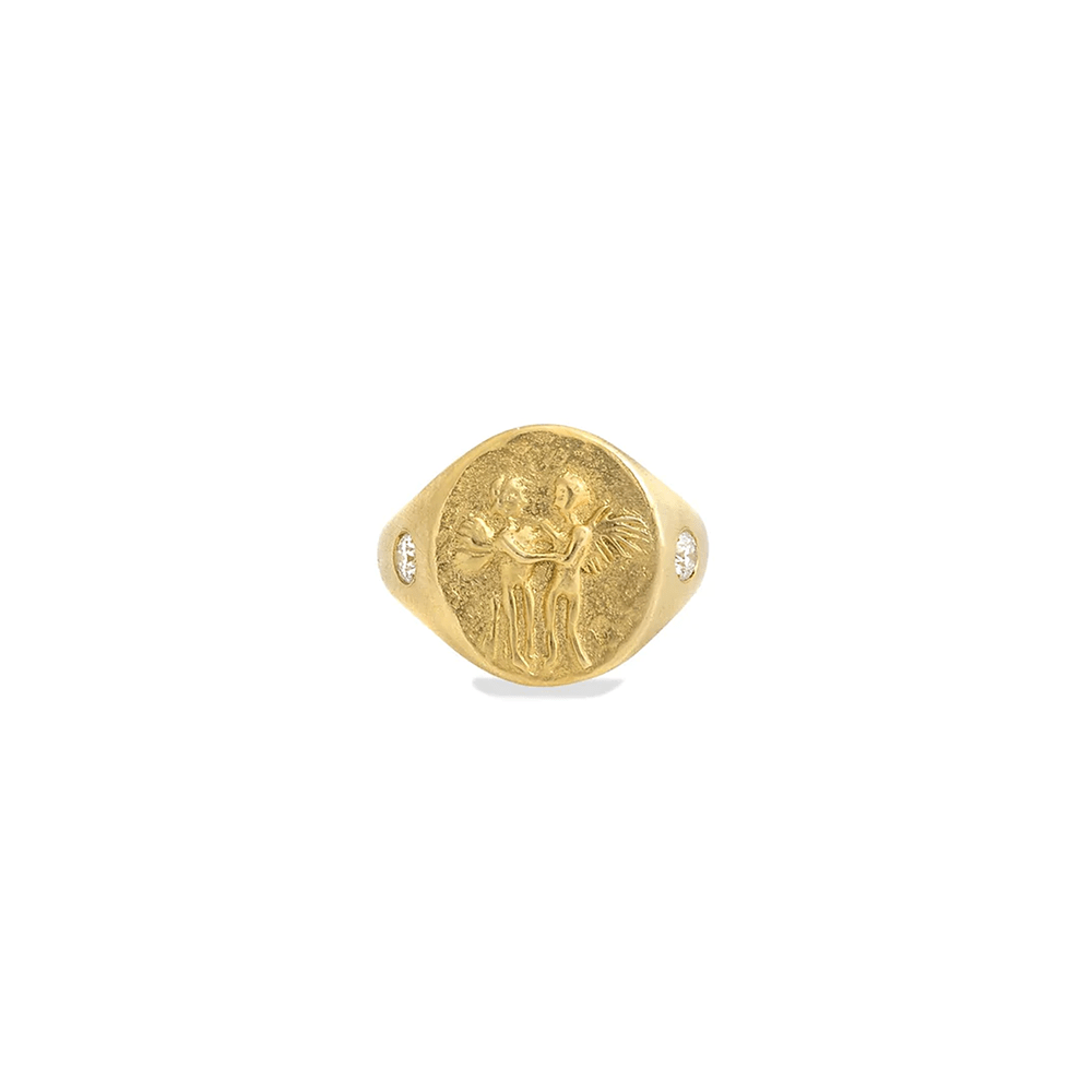Diamond Eros & Psyche Signet Ring - MUSE Shop