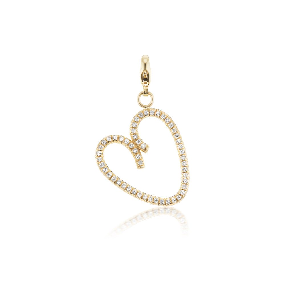 Diamond Open Heart Charm - MUSE Shop