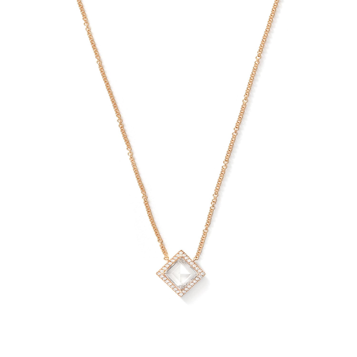 Diamond Pavé Prism Necklace - MUSE Shop