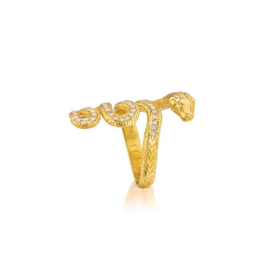 White Diamond Snake Ring