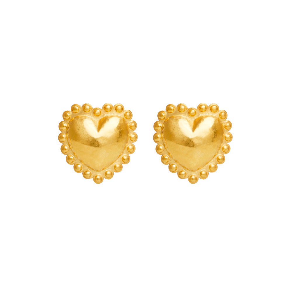 Dot Heart Clip Earrings - MUSE Shop