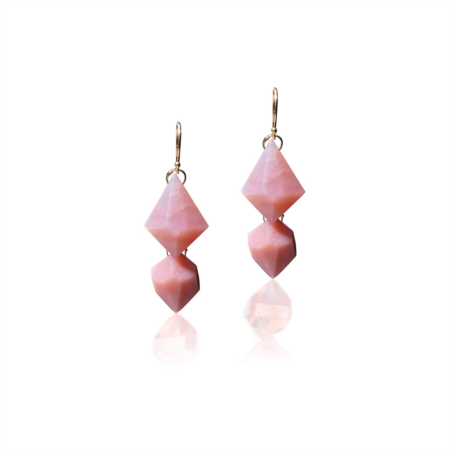 Double Faceted Pink Opal Drop Earring - MUSE Shop