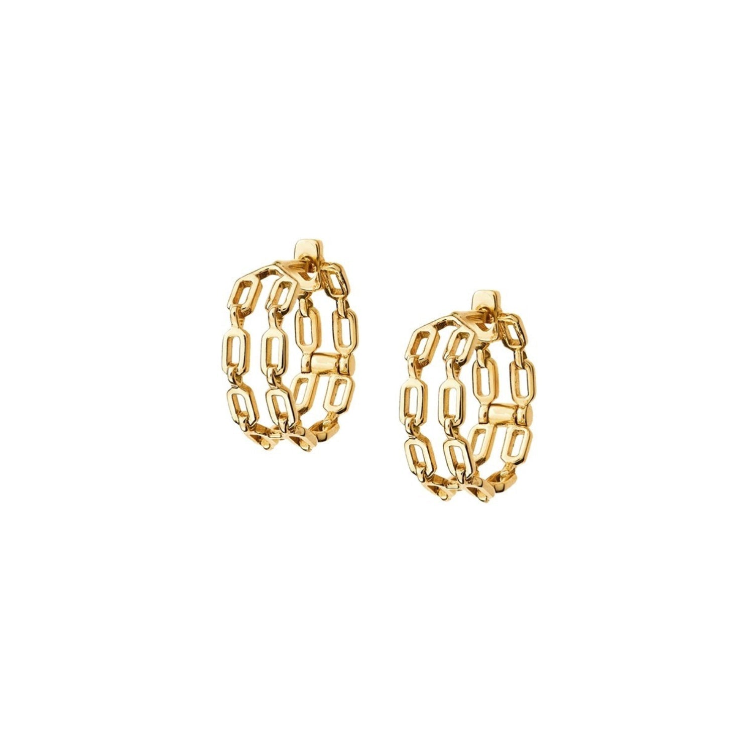 Extra Small Double Link Hoop Earrings - MUSE Shop