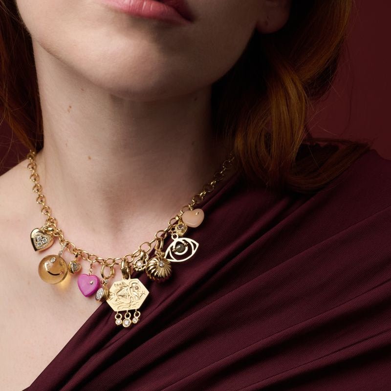 Fancy Color Brown Diamond Half Halo Heart Charm - MUSE Shop