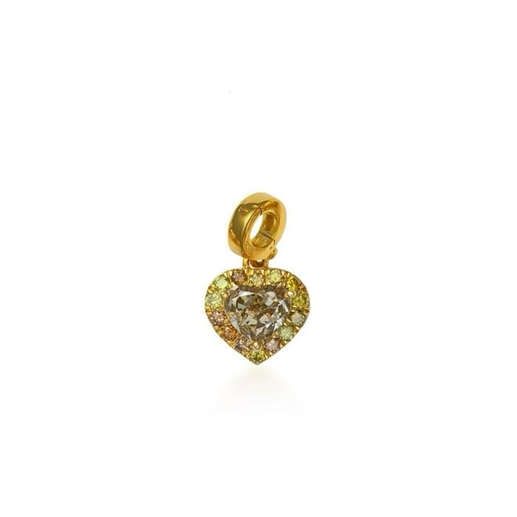 Fancy Color Diamond Halo Heart Charm - MUSE Shop