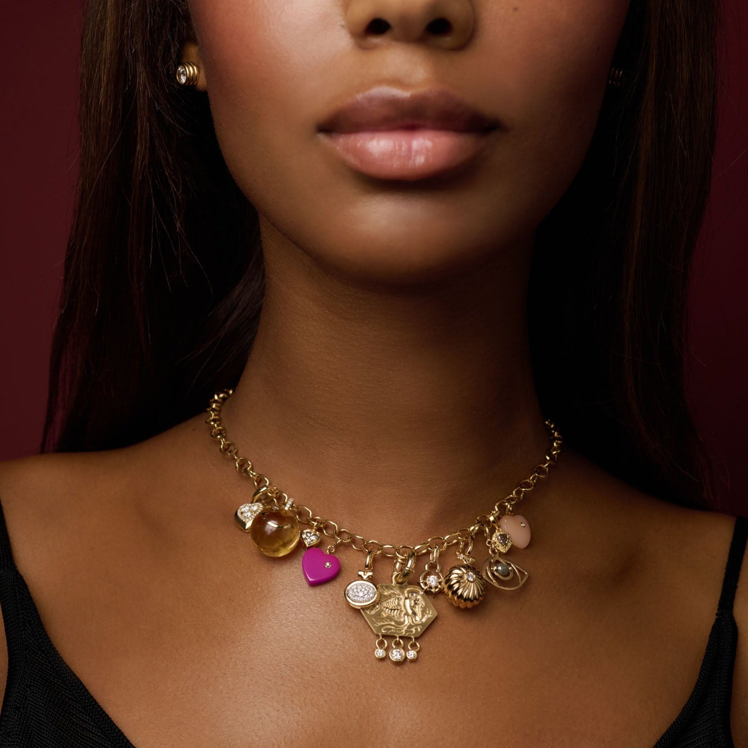 Fancy Color Heart Diamond in Bezel Charm - MUSE Shop