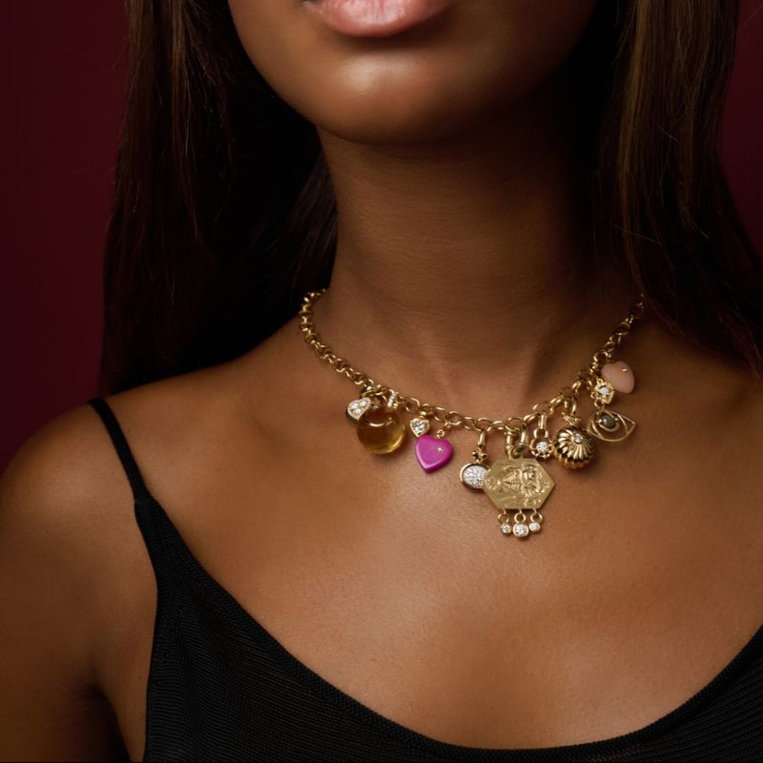 Fancy Color Heart Diamond in Bezel Charm - MUSE Shop