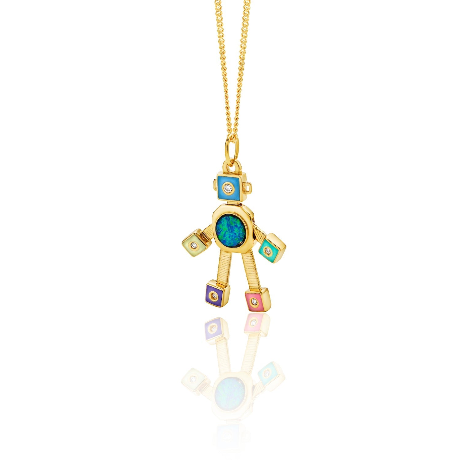 Galaxy Heart Mini Opal Robot Charm - MUSE Shop