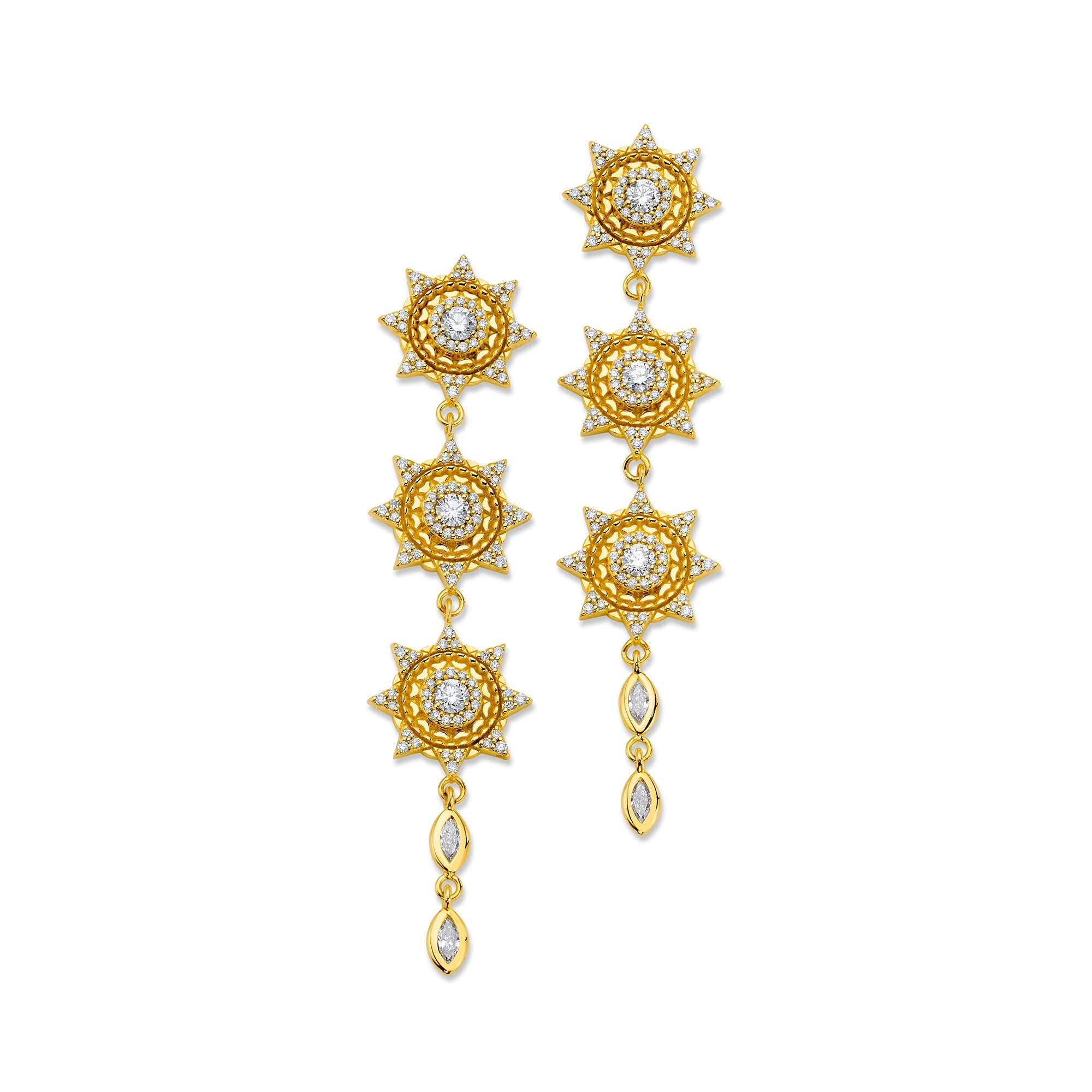 Gold Sun Drop Earrings - MUSE Shop