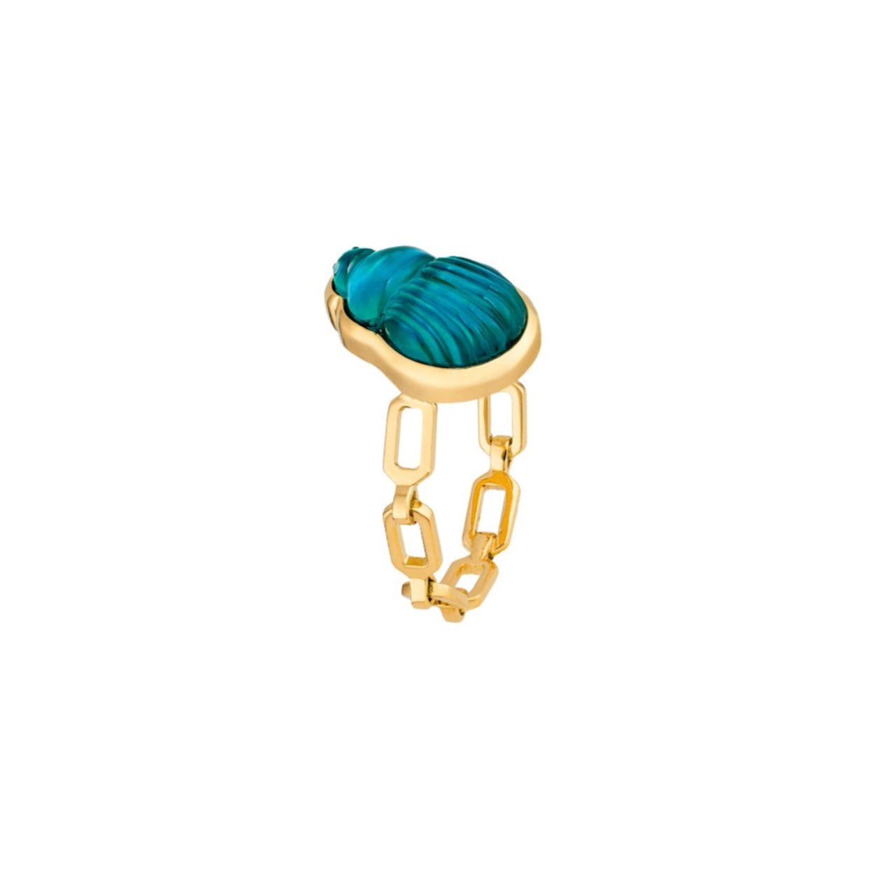Green Chalcedony Giada Chain Ring - MUSE Shop