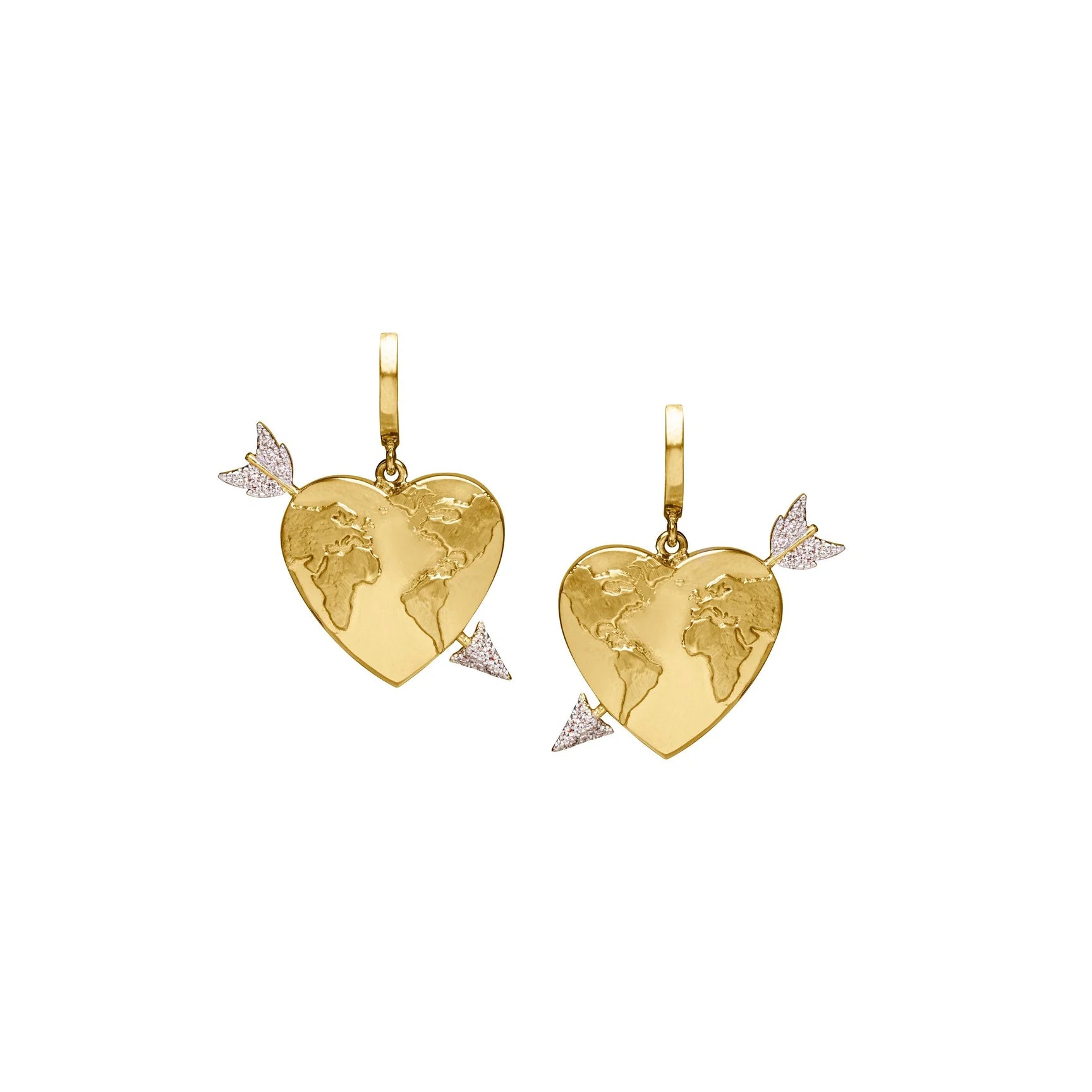 Earth Heart Diamond Earrings