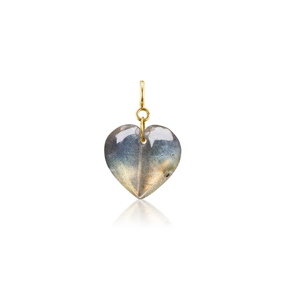 Labradorite Mini Split Heart Charm - MUSE Shop