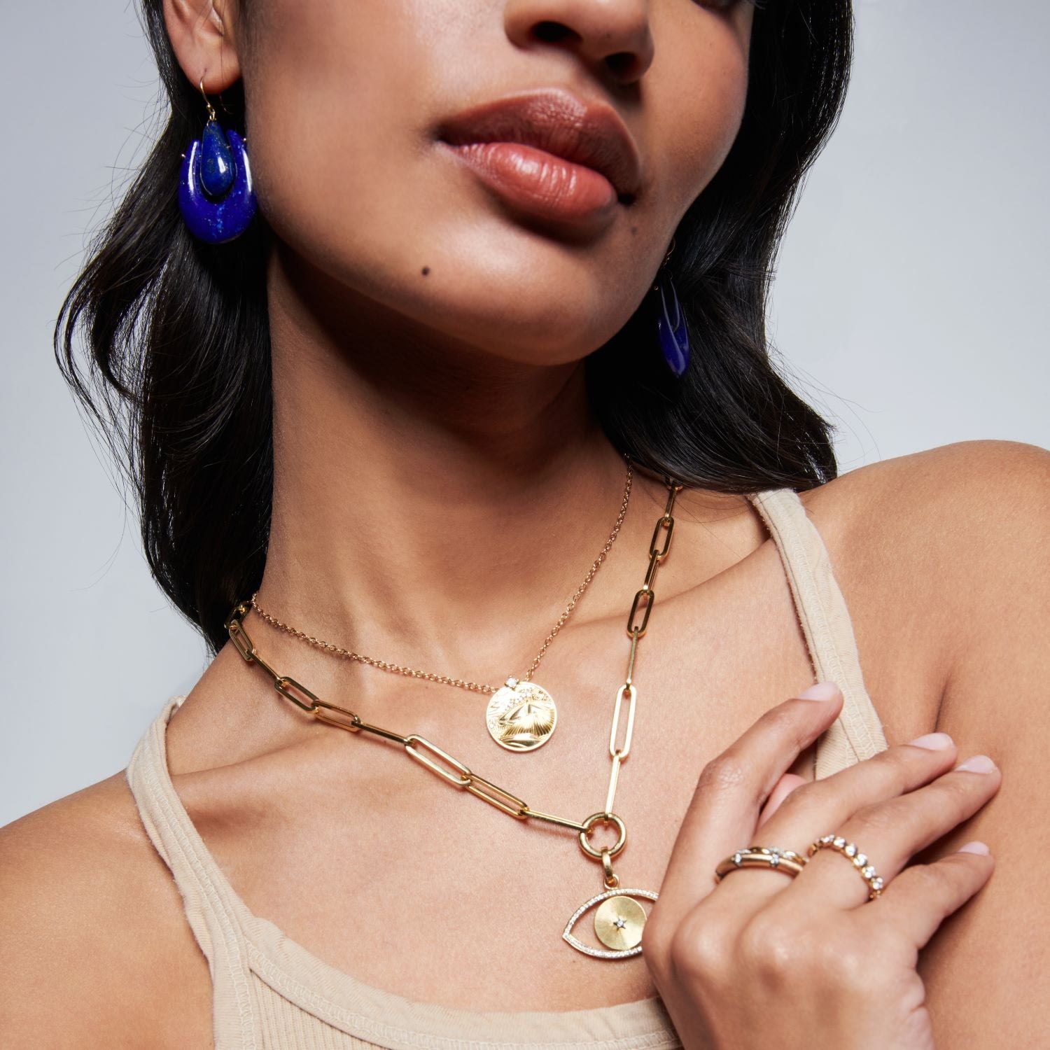 Lapis Large O'Keefe Earrings - MUSE Shop