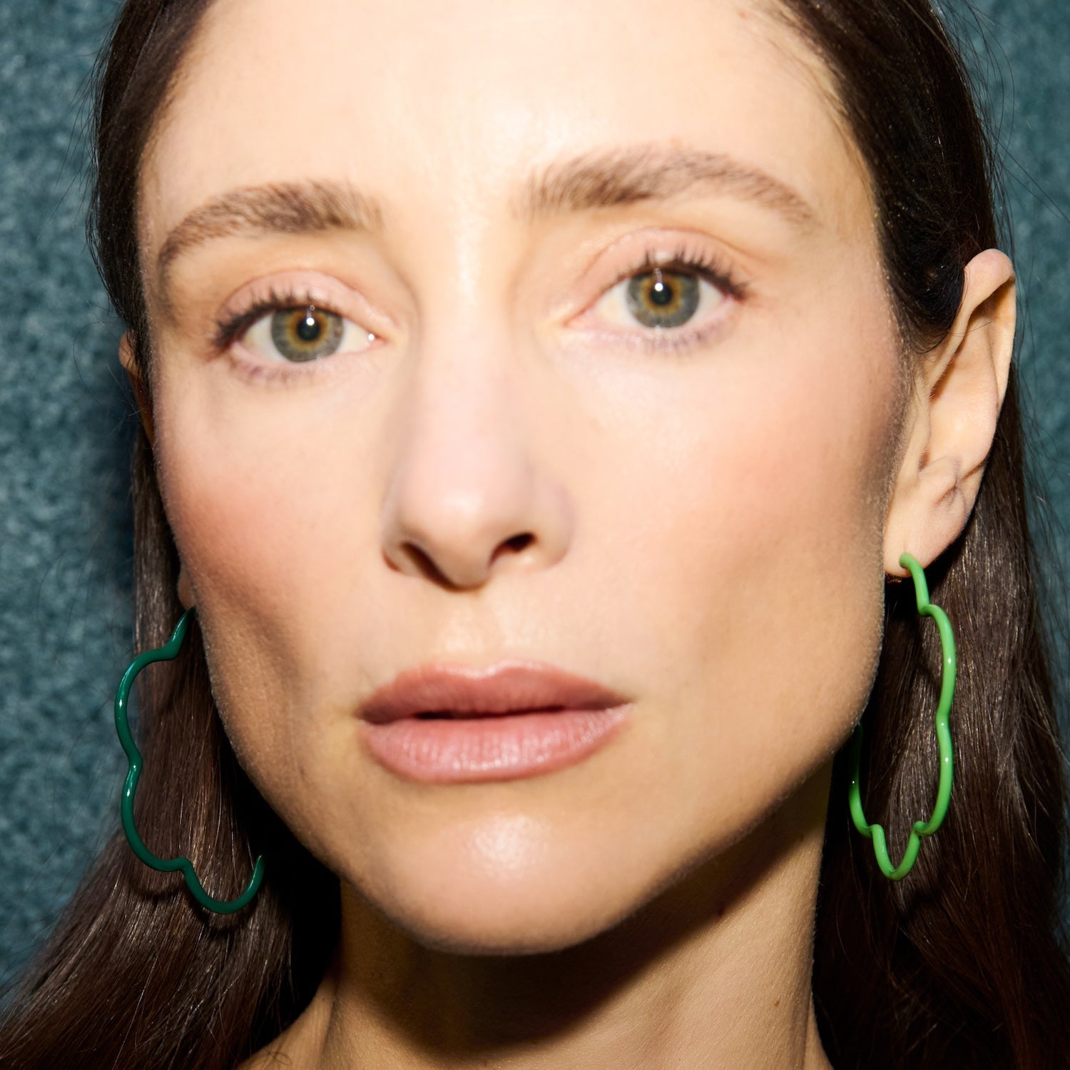 Large Green & Emerald Flower Power Hoops - MUSE Shop