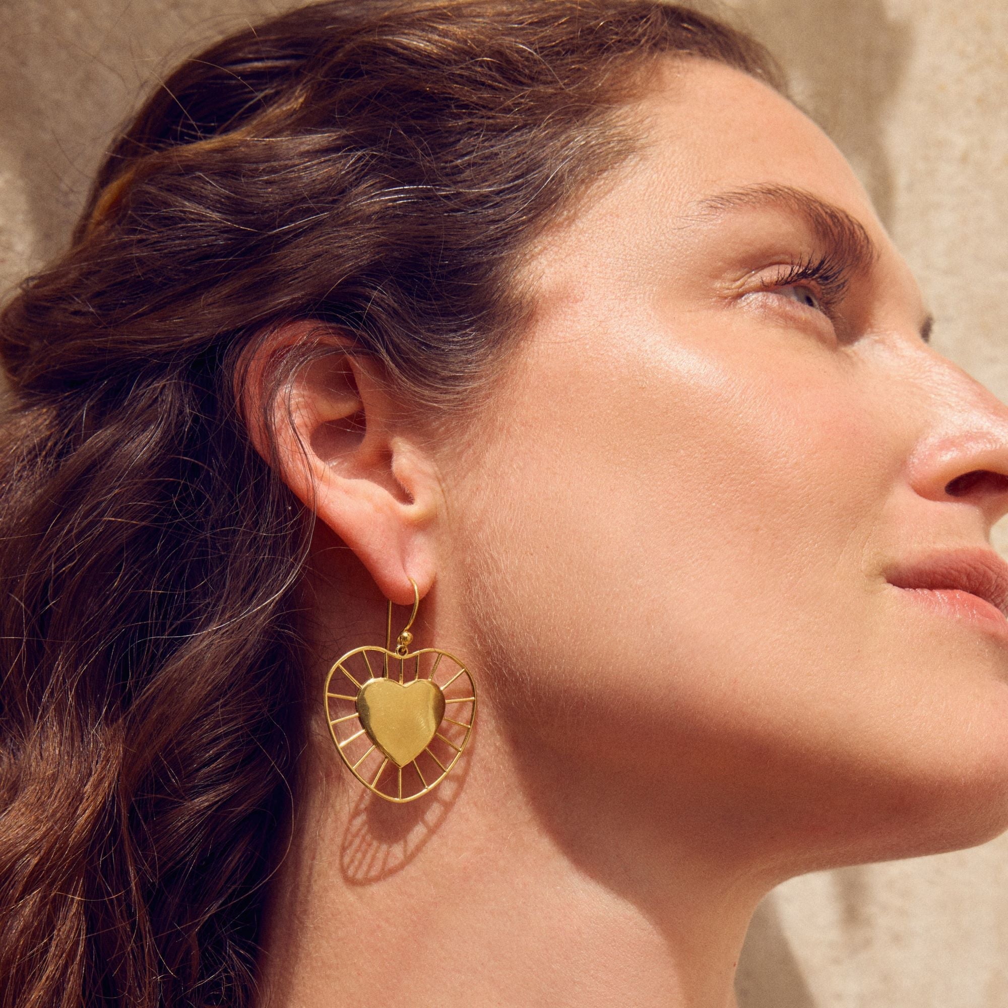 Large Radial Heart Earrings - MUSE Shop