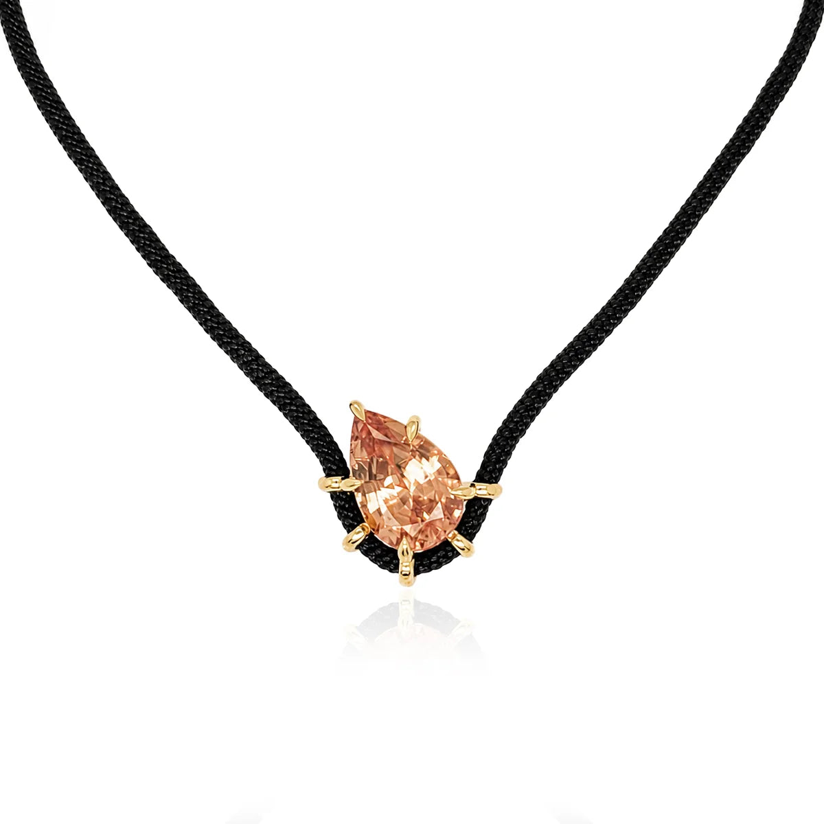 Louise Play Necklace with Pear Peach Zirzon