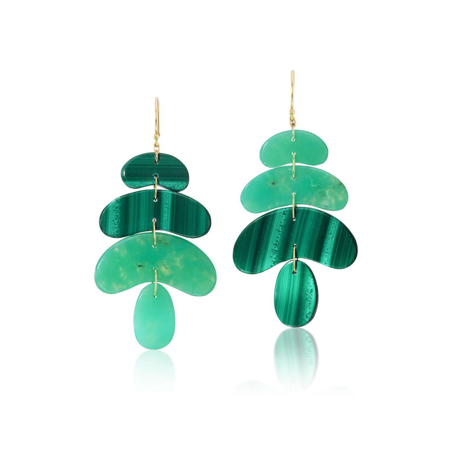 Malachite & Chrysoprase Small Totem Earrings - MUSE Shop