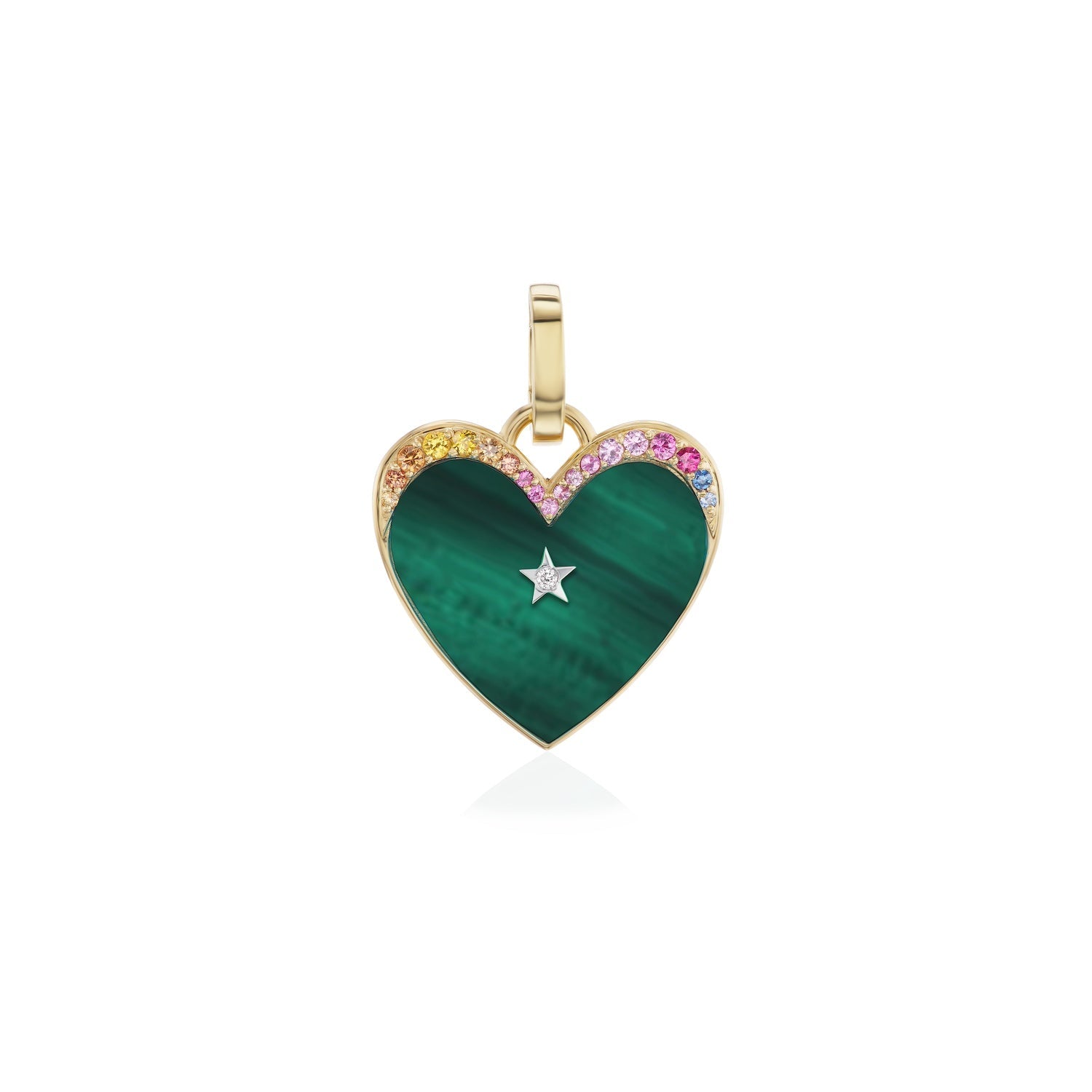 Malachite Ora Rainbow Heart Charm - MUSE Shop