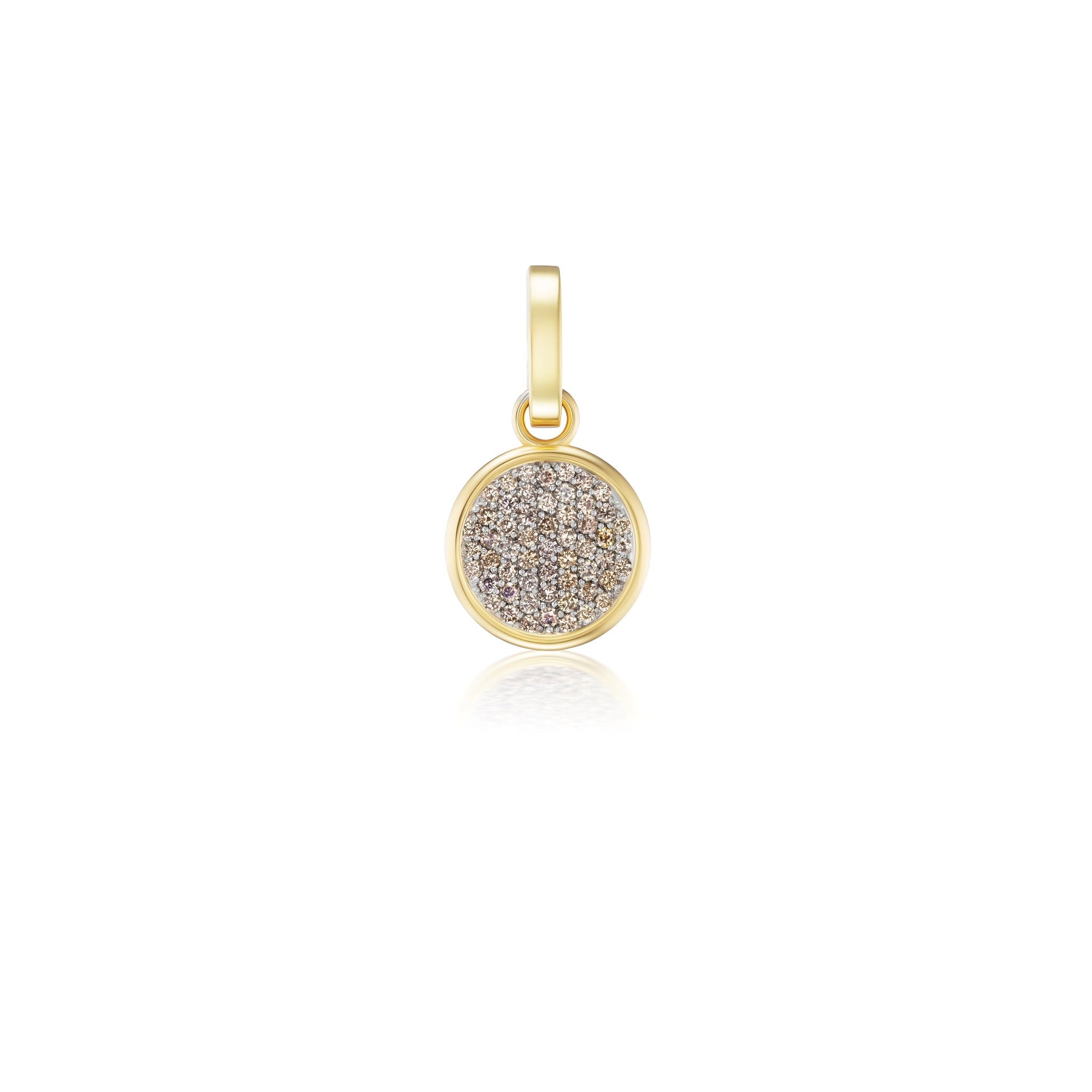 Ora Round Charm with Pave Brown Diamonds