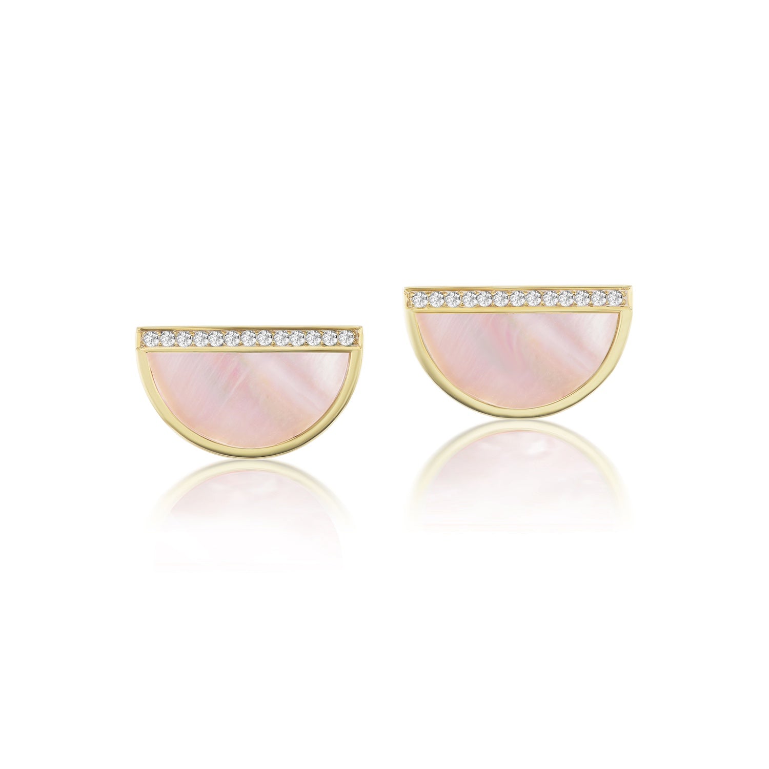Ora Pink Mother of Pearl Half an Hour Mini Earrings - MUSE Shop