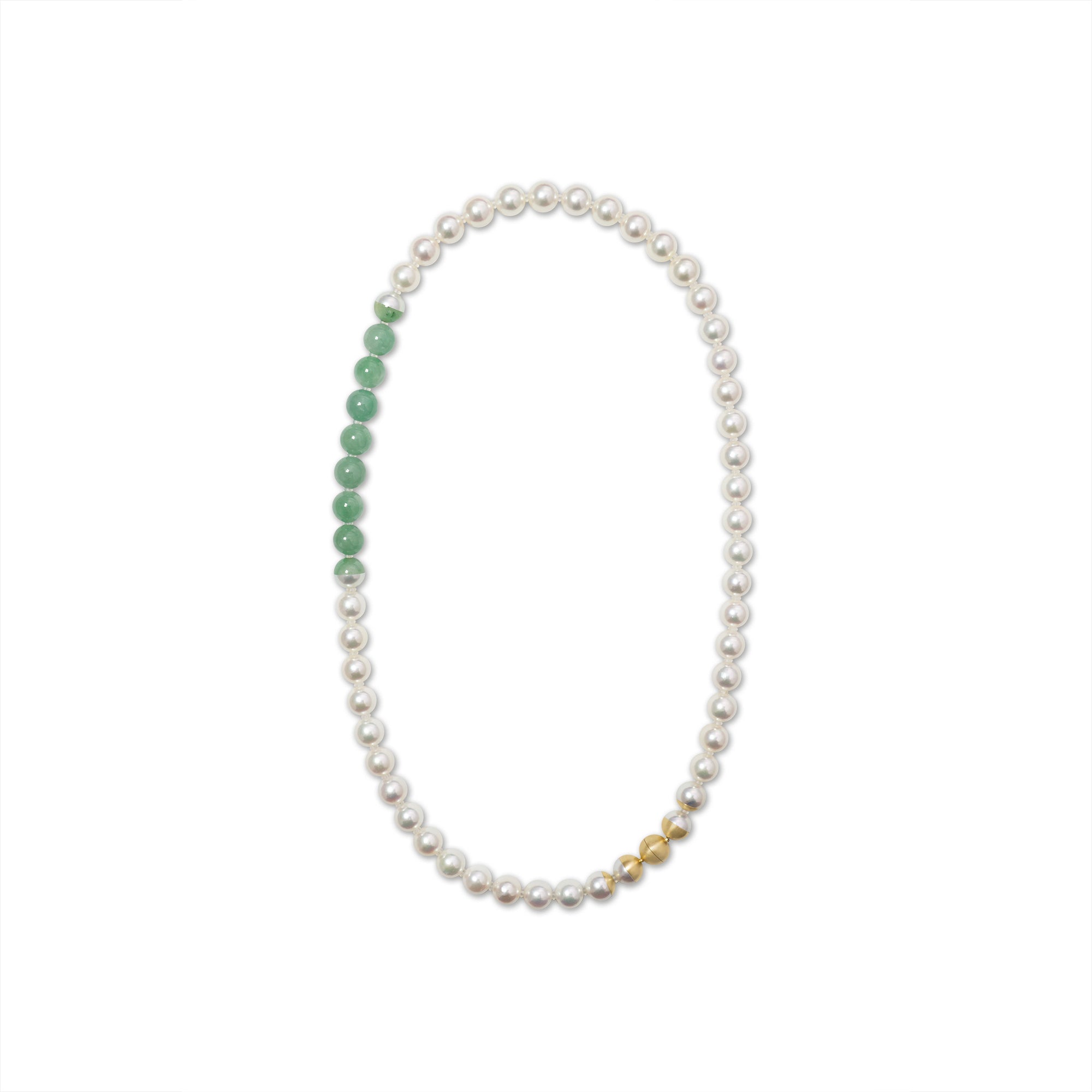 Pearl and Jade Sectional Necklace - MUSE Shop