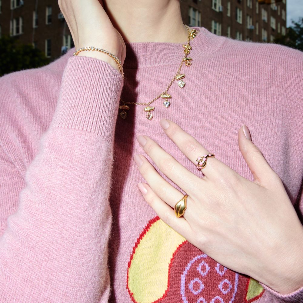 Pink Enamel Maxi Loop Ring - MUSE Shop