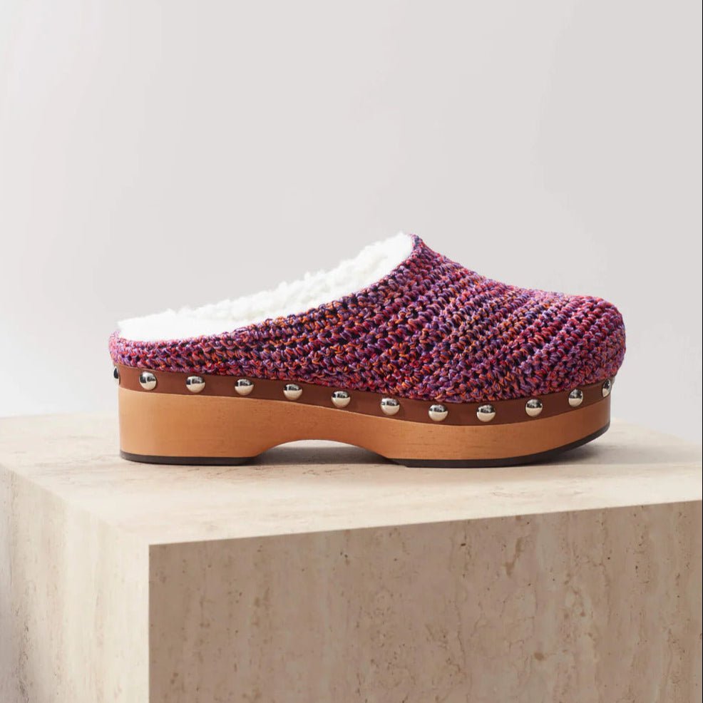 Pink, Purple, & Orange Shearling Clogs - MUSE Shop