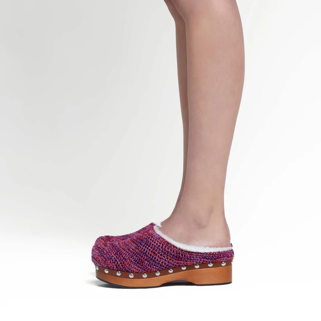Pink, Purple, & Orange Shearling Clogs - MUSE Shop