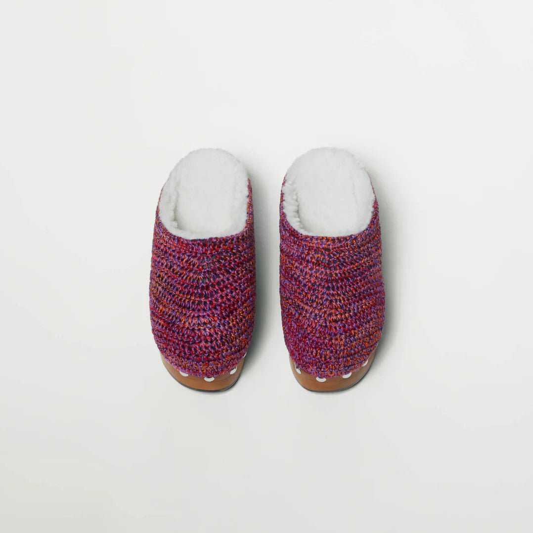 Pink, Purple, & Orange Shearling Clogs - MUSE Shop