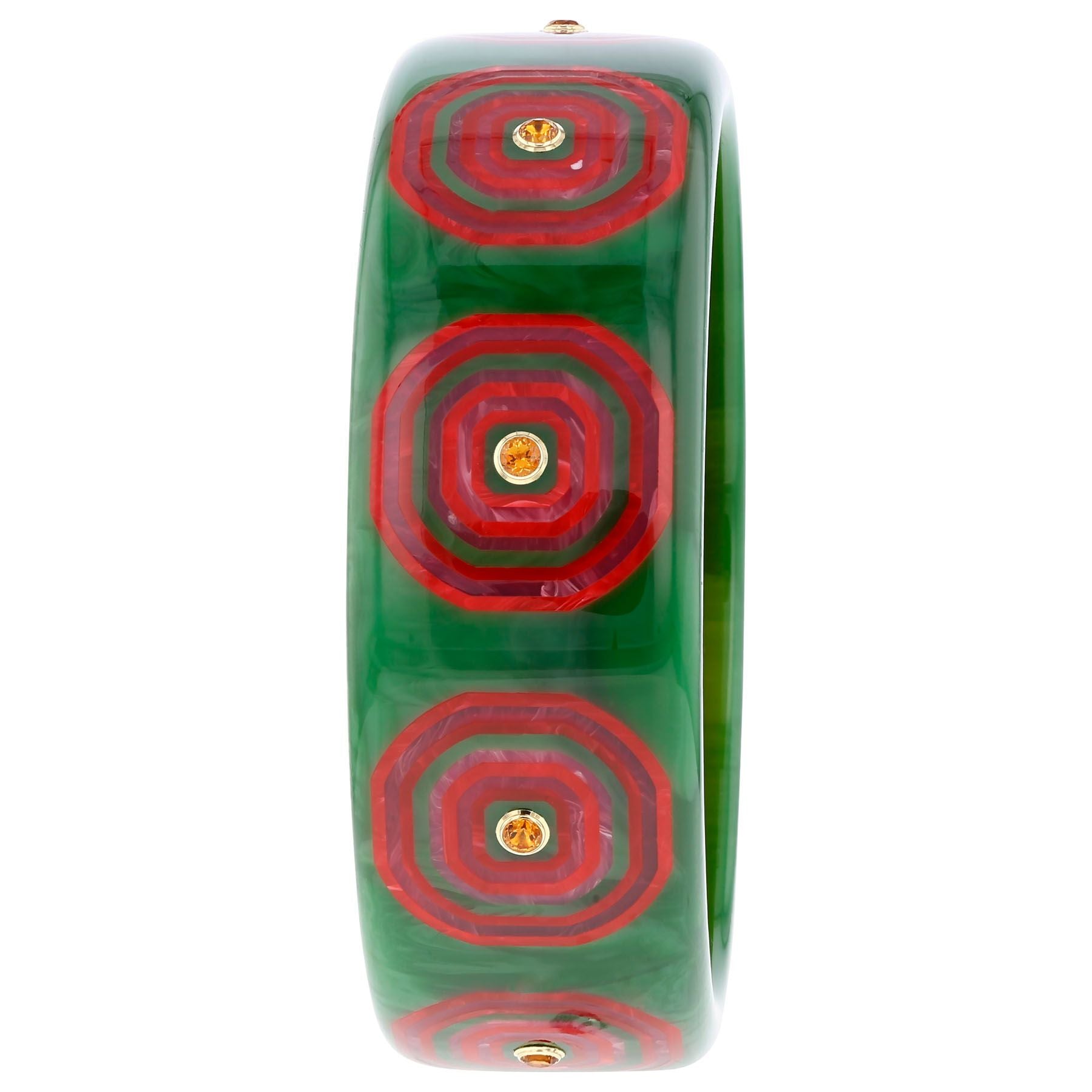 Red and Green Bakelite Bangle - MUSE Shop