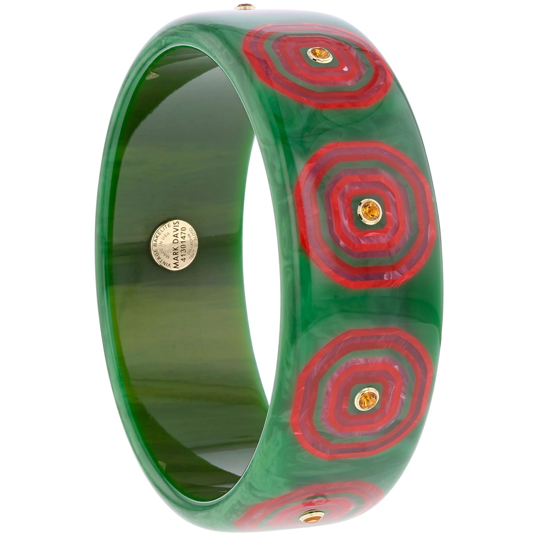 Red and Green Bakelite Bangle - MUSE Shop