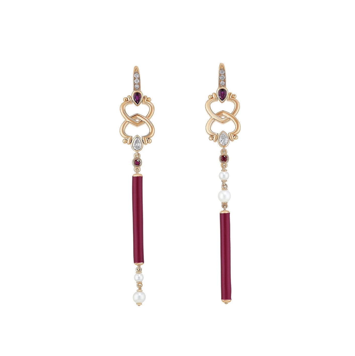 Red Love Handles Heart Strings Earrings - MUSE Shop