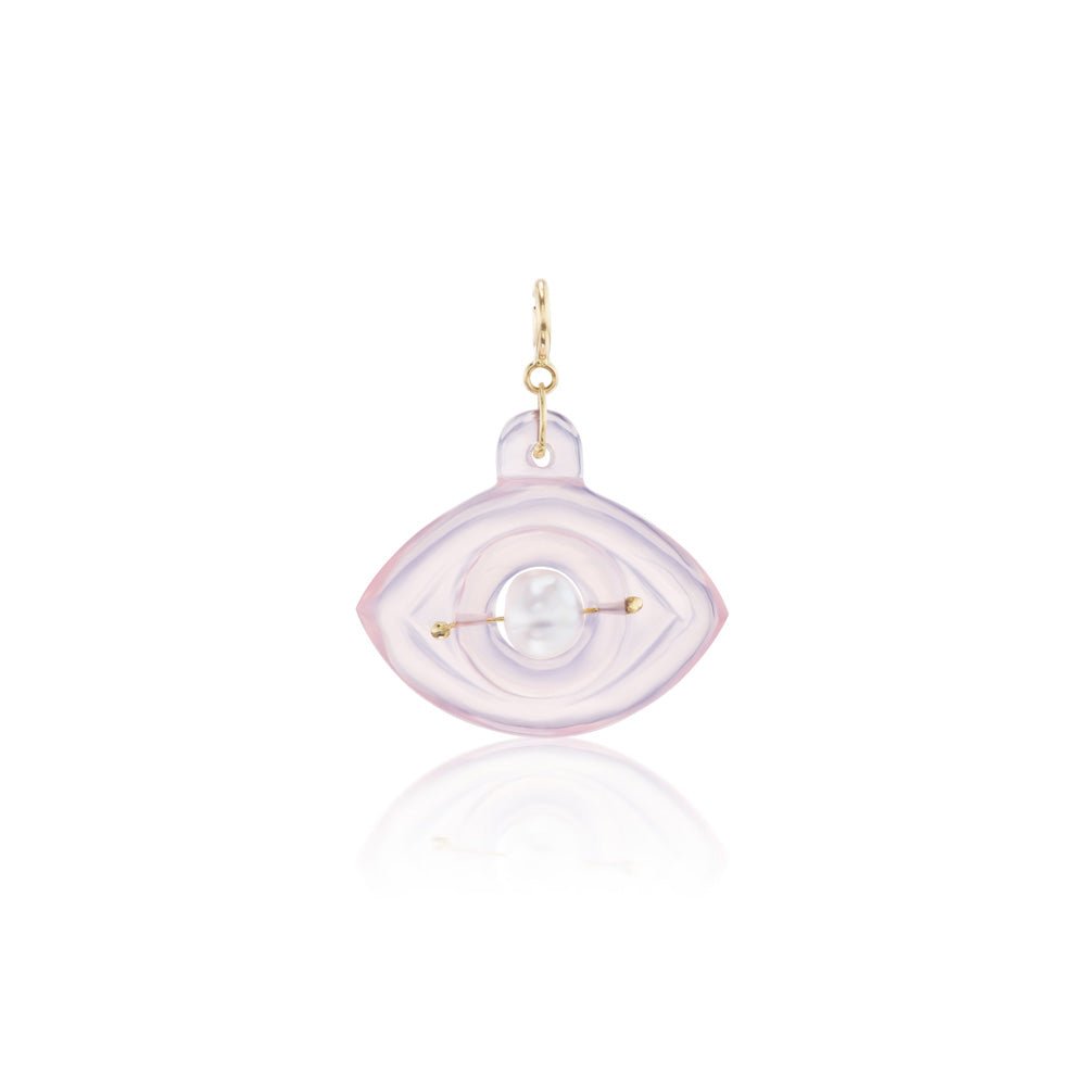 Rose Quartz & Pearl Stone Eye Charm - MUSE Shop