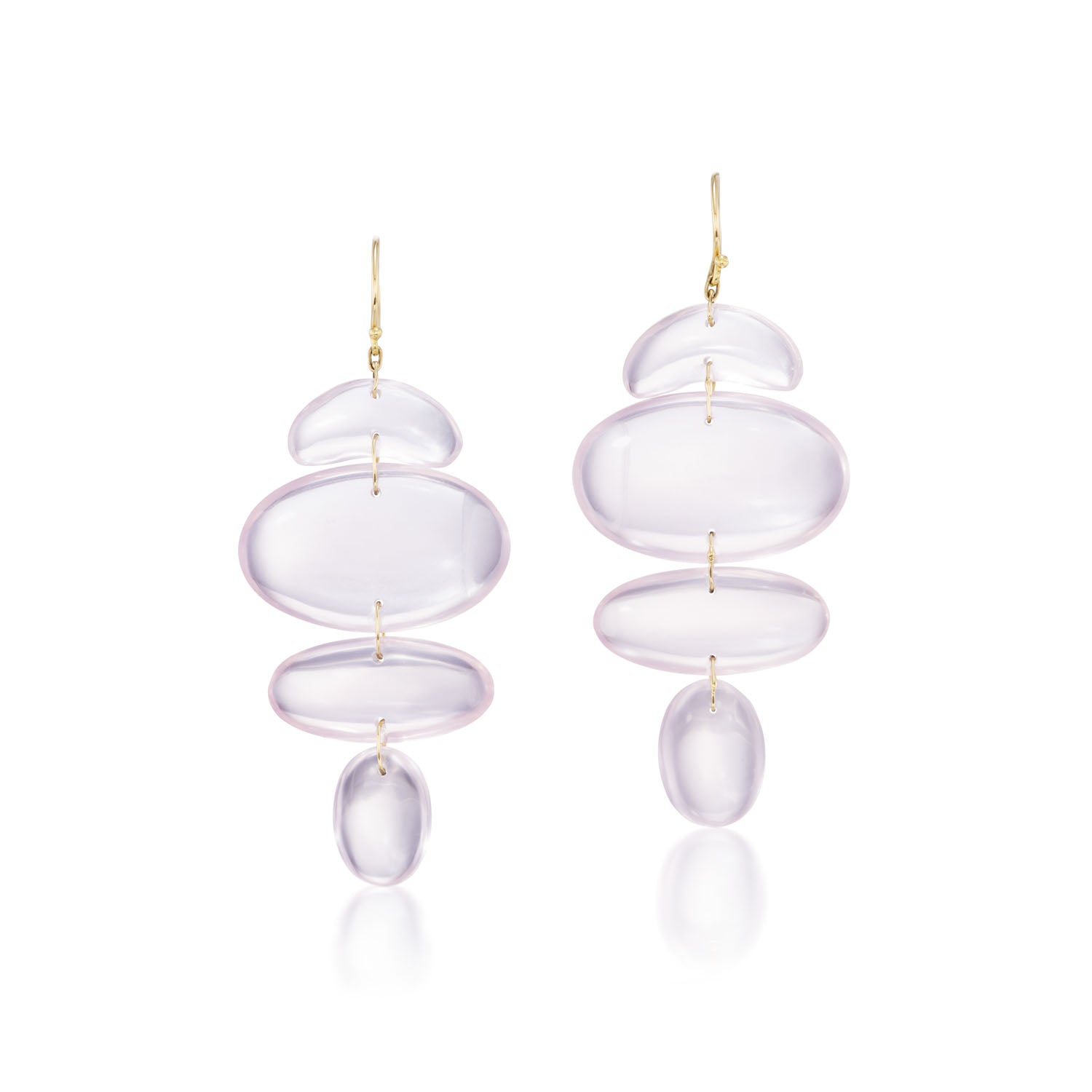 Rose Quartz Small Oval Totem Earrings - MUSE Shop