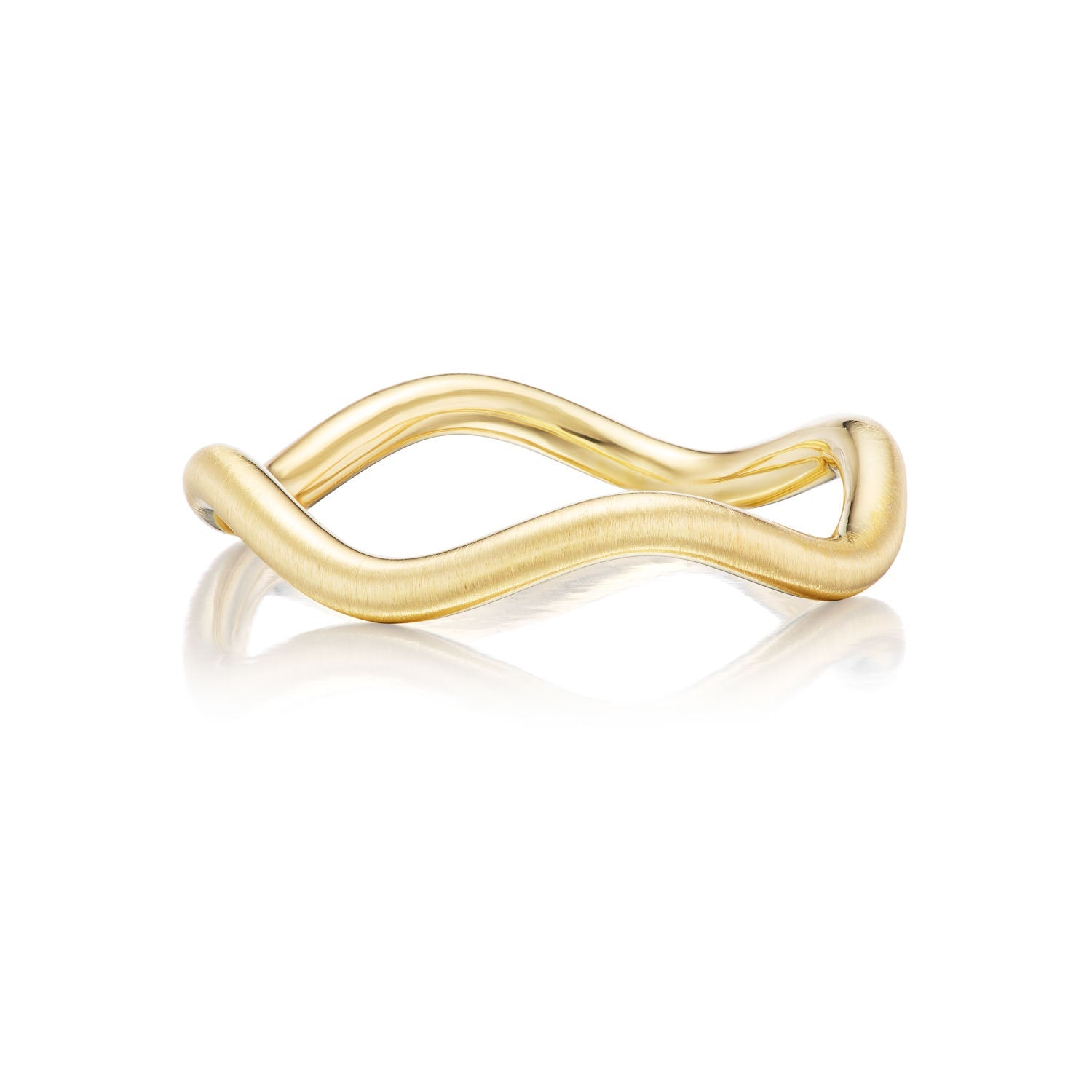 Satin Gold Curve Ring - MUSE Shop