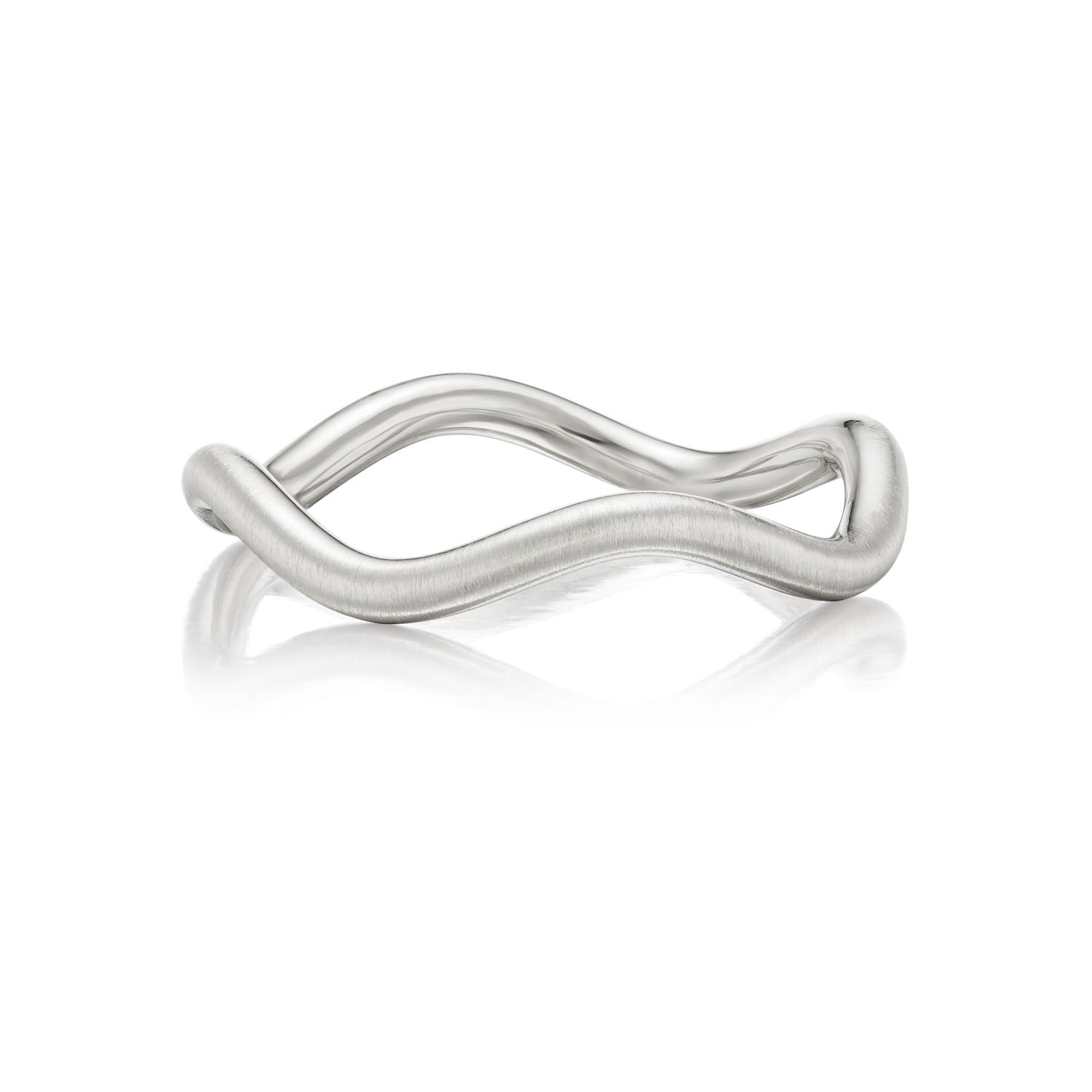 Satin White Gold Curve Ring - MUSE Shop