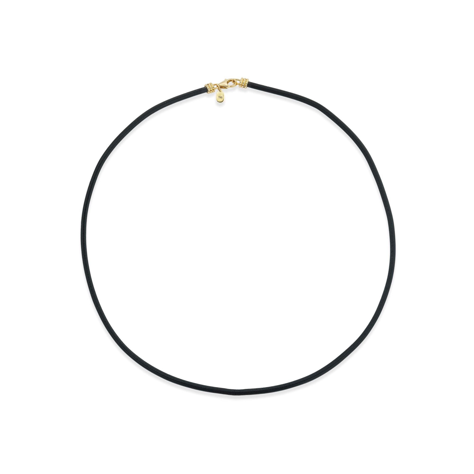 Scúba Necklace in Black Leather and Yellow Gold - MUSE Shop