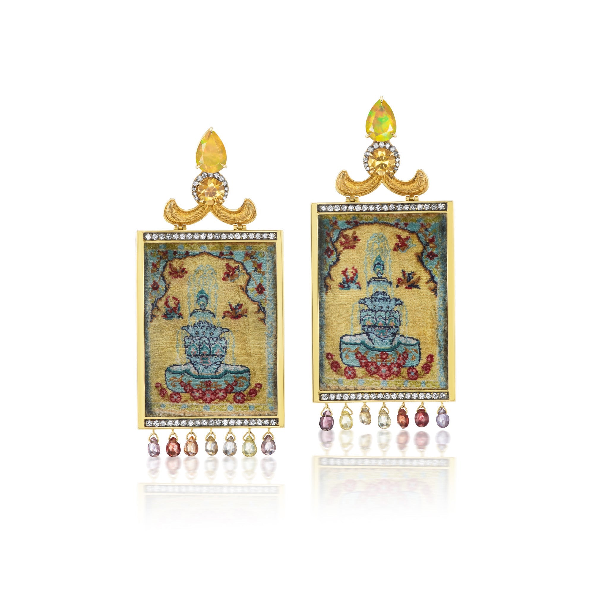 Silk Road Miniature Carpet Earrings - MUSE Shop