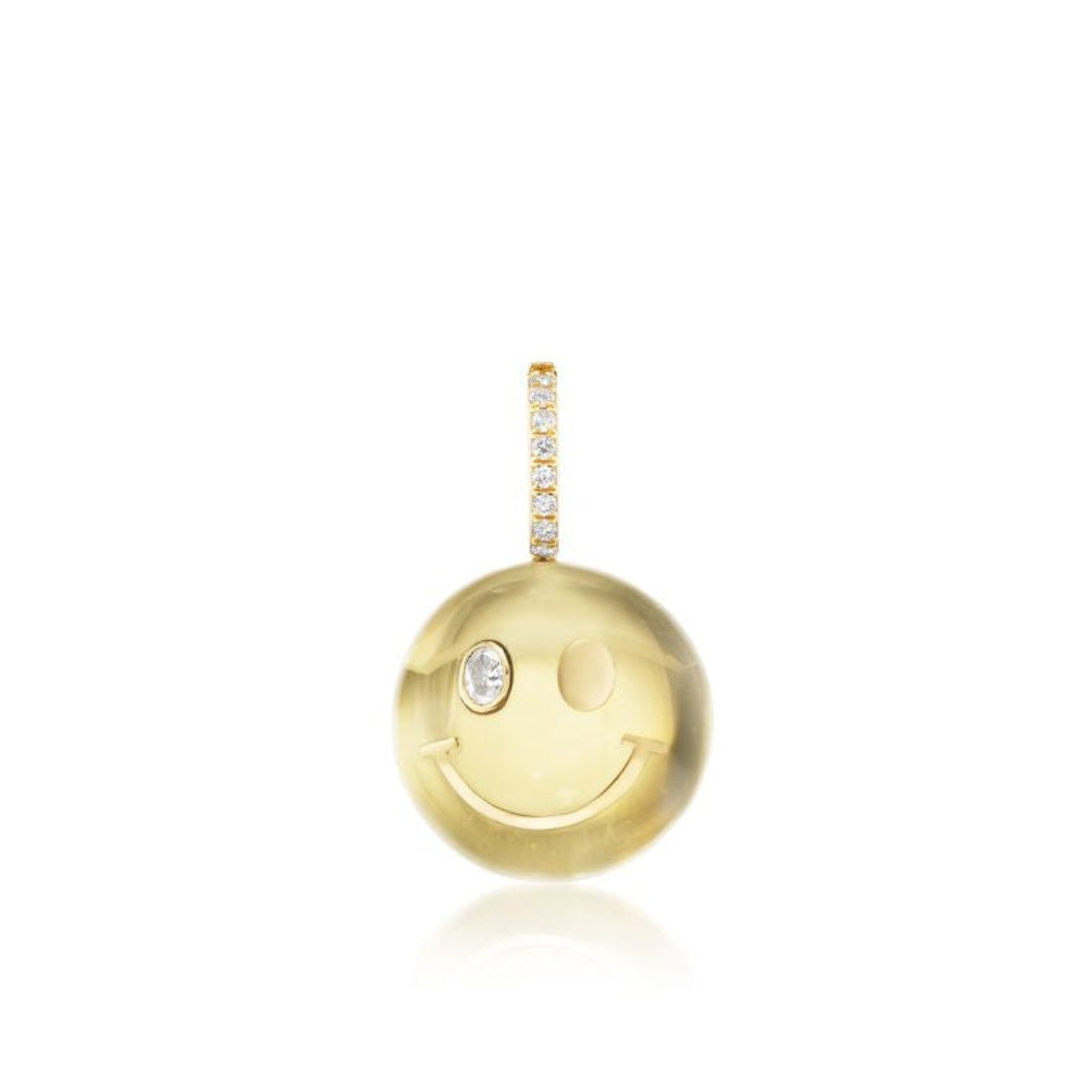 Small Citrine & Diamond Smiley Face Charm - MUSE Shop