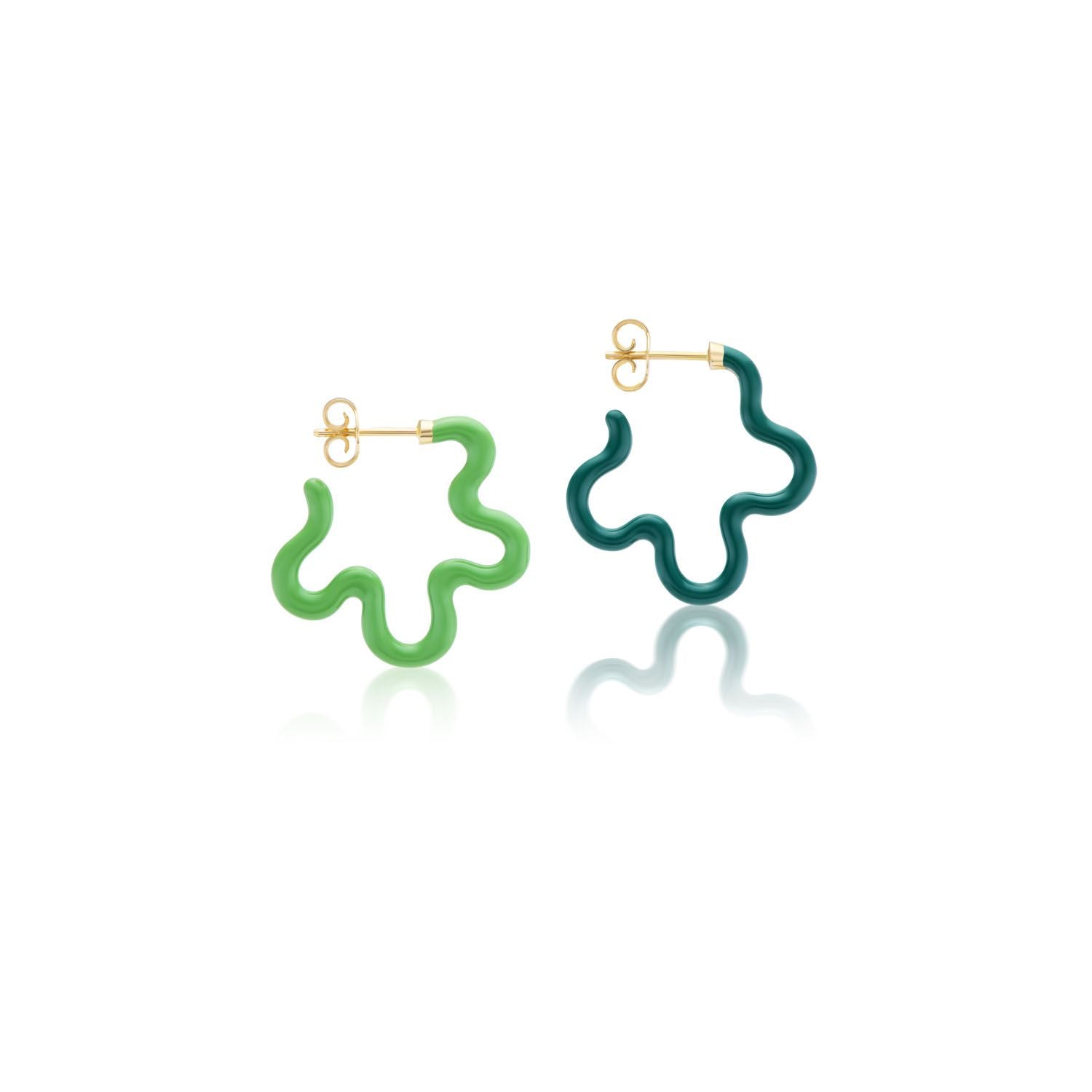 Small Green Flower Power Hoops - MUSE Shop