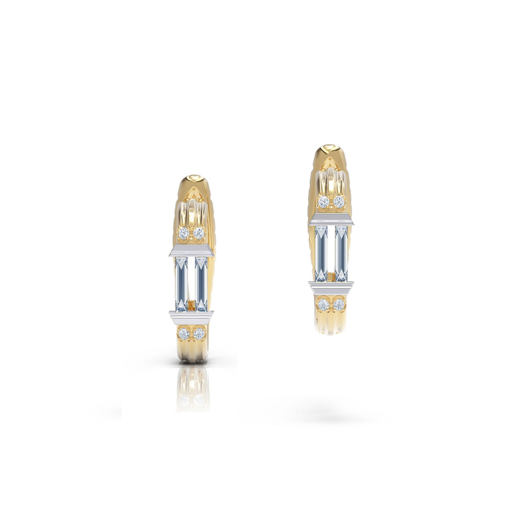 The Baguette Flutes Earrings - MUSE Shop