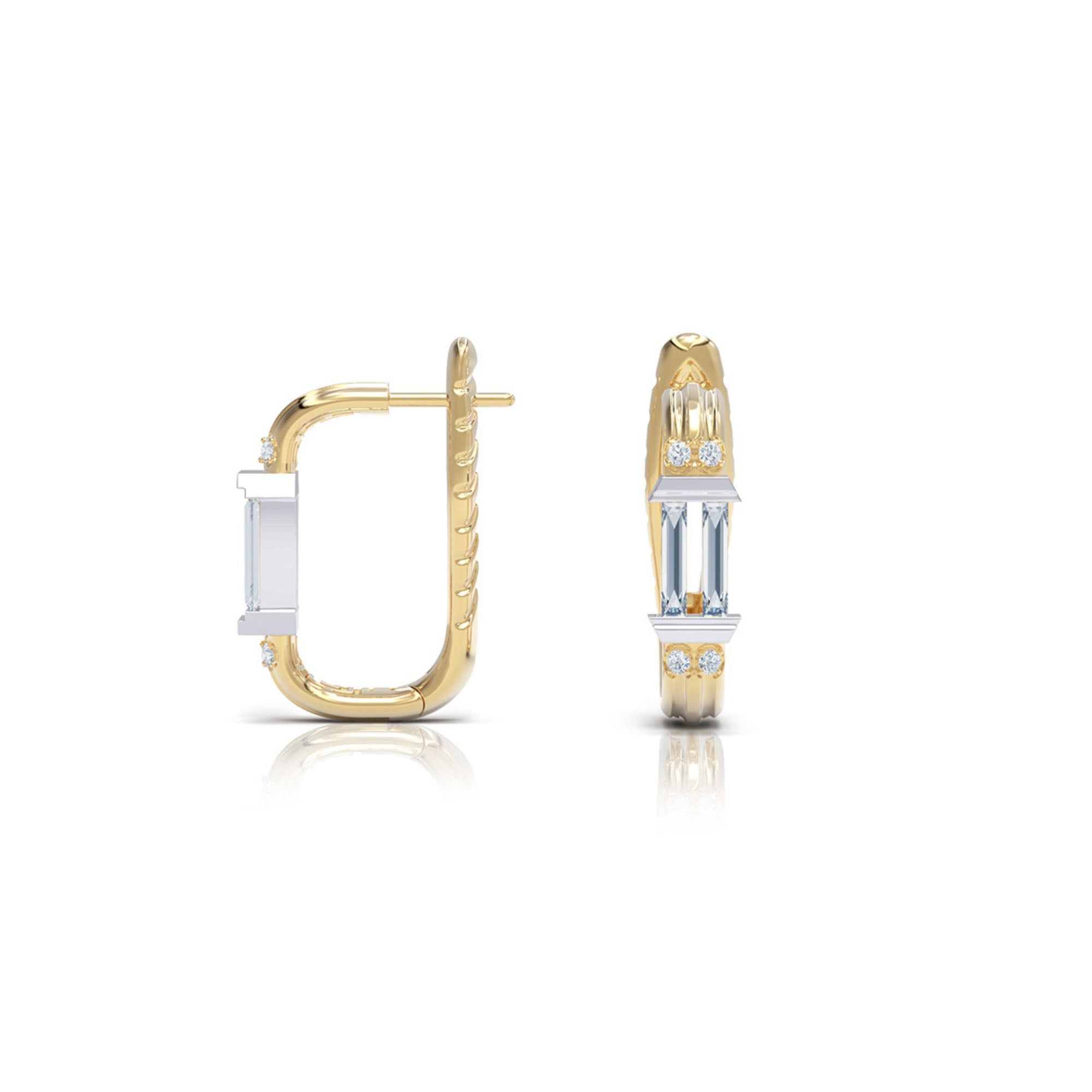 The Baguette Flutes Earrings - MUSE Shop