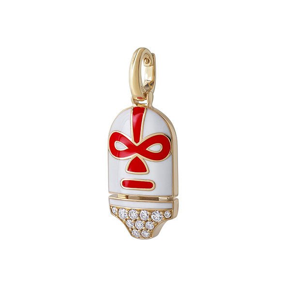 The Destroyer Luchadores Charm with White Diamonds in Yellow Gold - MUSE Shop