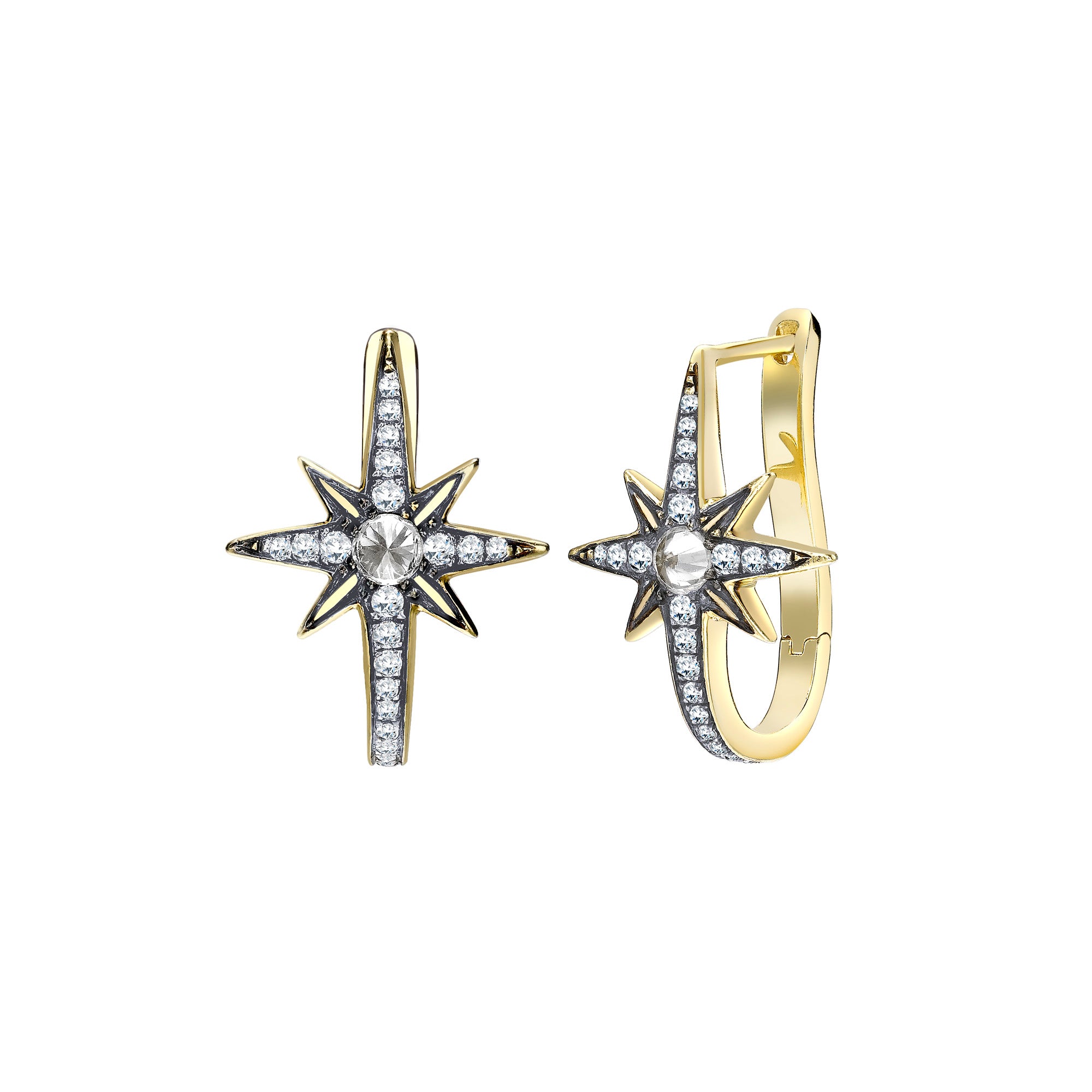 Theia Black Star Earrings